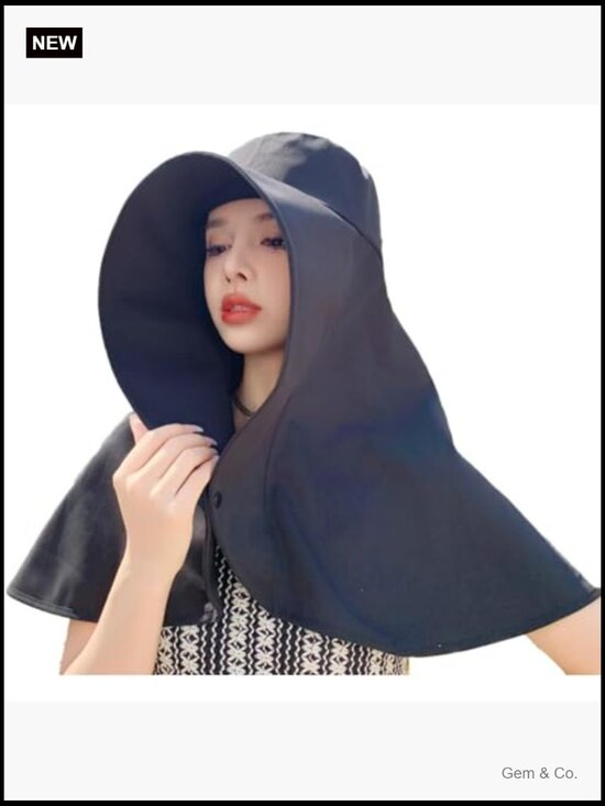 Wide Brim Sun Hat with Neck Flap, UPF 50+, Ponytail Hole, Lightweight Hiking main image 3